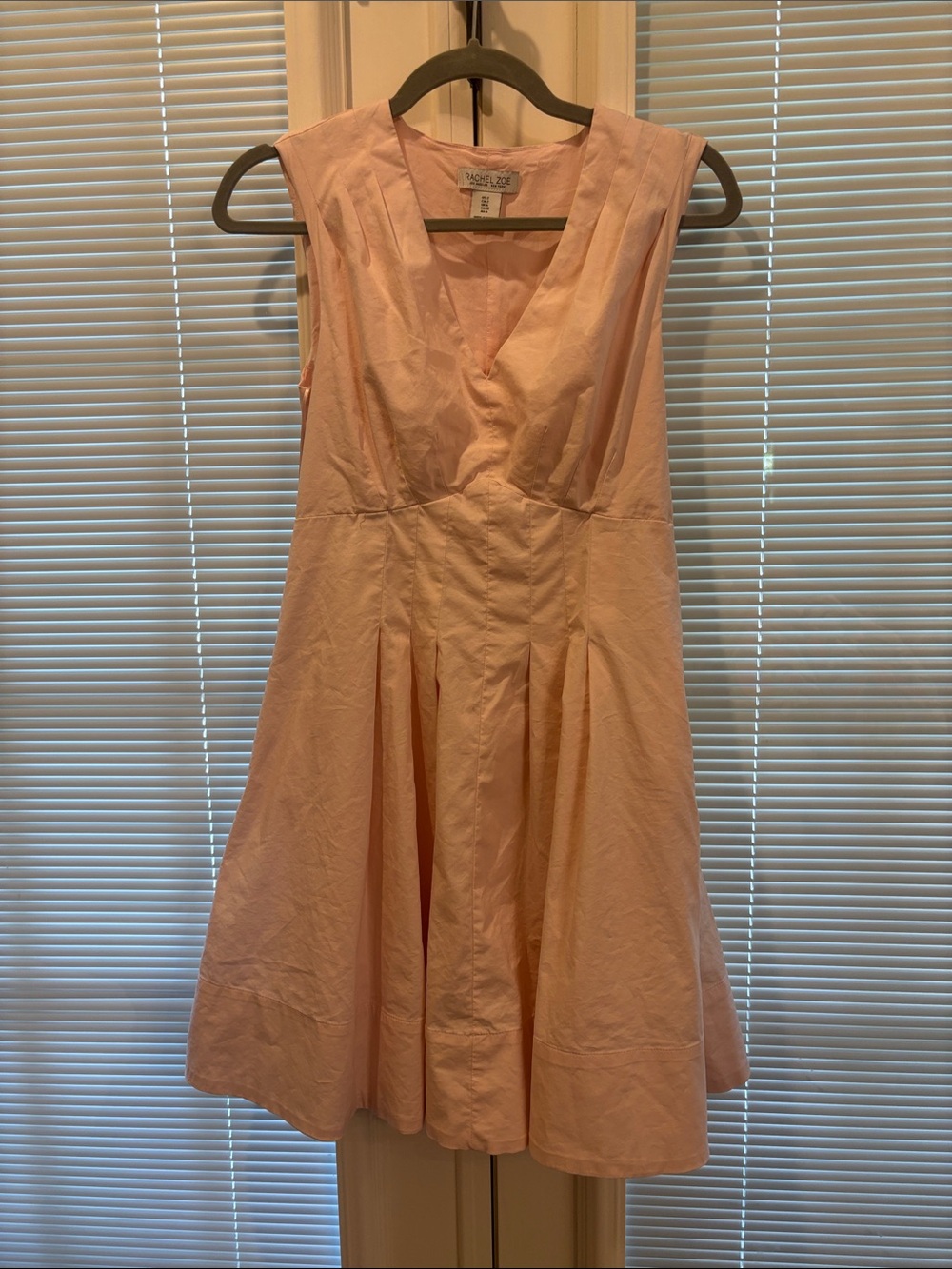 Rachel Zoe Light Blush Sleeveless V-Neck Midi Dress